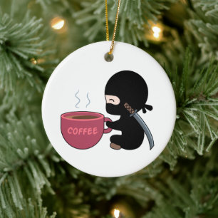 Décoration En Céramique Petit ninja avec grande tasse à café