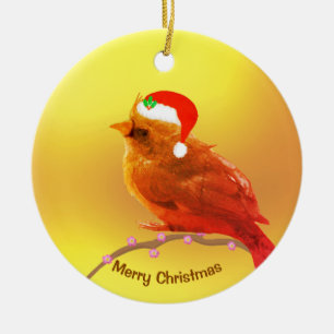 Décoration En Céramique Petit oiseau de Noël