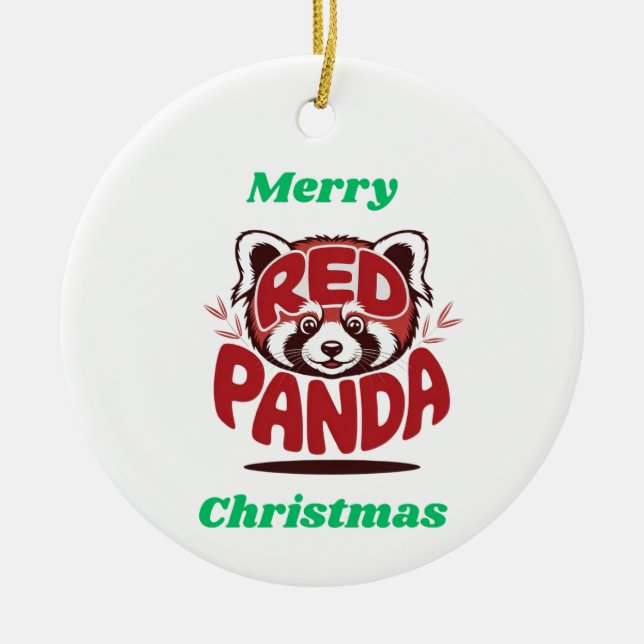 Décoration En Céramique Petit Panda Joyeux Noël (Devant)