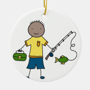 Décoration En Céramique Petit pêcheur