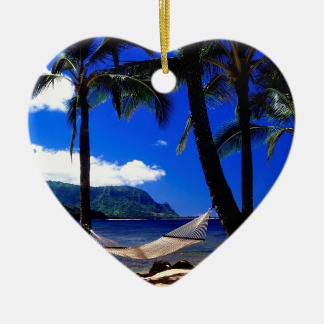 Décoration En Céramique Petit somme tropical Kauai Hawaï d'après-midi (Devant)