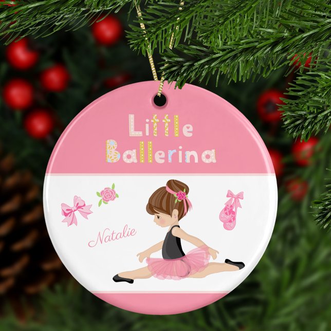 Décoration En Céramique Petite Ballerina Ballet Rose Filles Nom Noël (Créateur téléchargé)