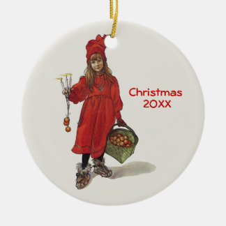Décoration En Céramique Petite coutume suédoise de fille de Carl Larsson