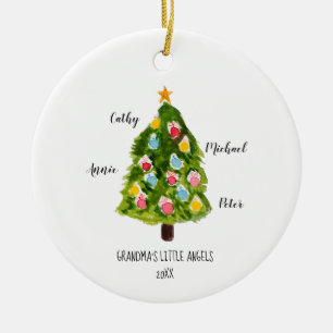Décoration En Céramique Petits-enfants de famille personnalisés Arbre de 