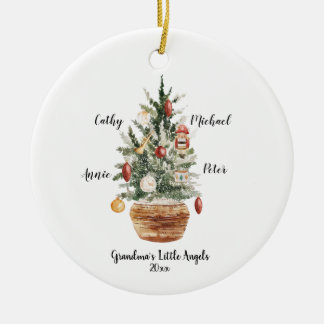 Décoration En Céramique Petits-enfants de famille personnalisés Arbre de N