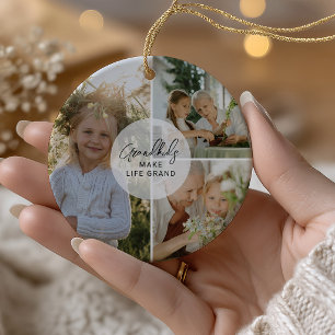 Décoration En Céramique Petits-enfants rendent la vie grandiose Nounou 3 P