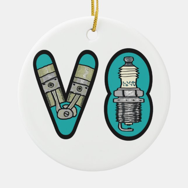 Décoration En Céramique Pétrolhead V8 Voiture passionné (Devant)