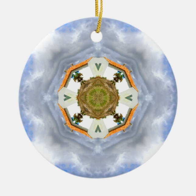 Décoration En Céramique Peu de Chambre sur le mandala de Prarie (Devant)