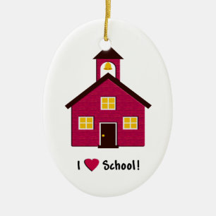 Décoration En Céramique Peu d'école rouge d'amour de la Chambre I d'écol