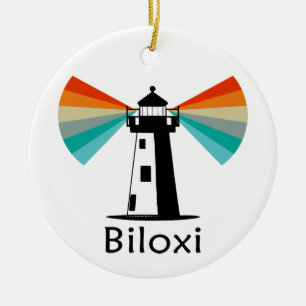 Décoration En Céramique Phare de Biloxi Mississippi Arc-en-ciel