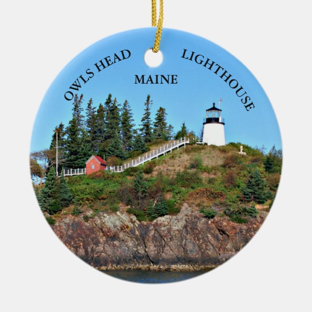 Décoration En Céramique Phare de Owls Head, Maine Ornament (Devant)