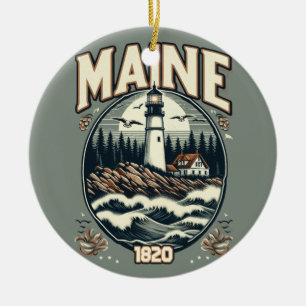 Décoration En Céramique Phare du Maine vintage