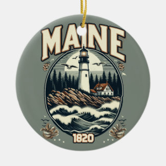 Décoration En Céramique Phare du Maine vintage