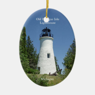 Décoration En Céramique Phare ovale de l'ancien phare Presque Isle