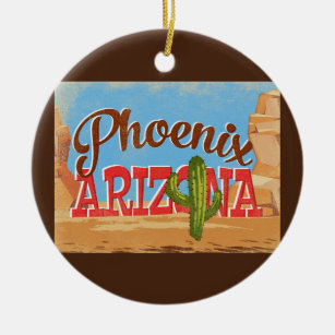 Décoration En Céramique Phoenix Arizona Cartoon Vintage voyage du désert