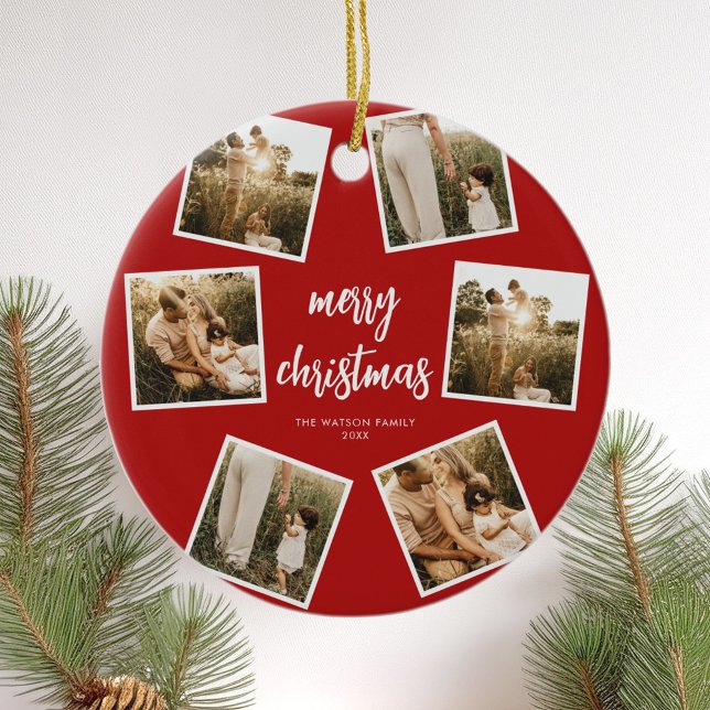 Décoration En Céramique Photo Collage Joyeux Noël (Créateur téléchargé)