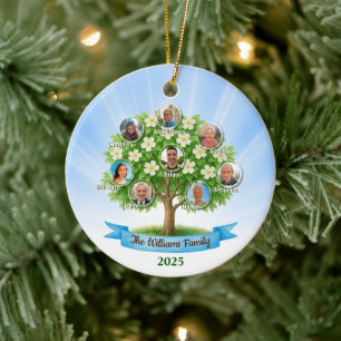 Décoration En Céramique Photo d'arbre généalogique Décor de Noël