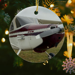 Décoration En Céramique Photo d'avion d'aviation personnalisé pour Noël