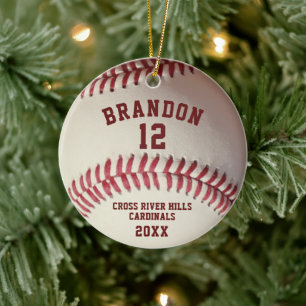 Décoration En Céramique Photo de baseball Nom Numéro du Joueur Vintage