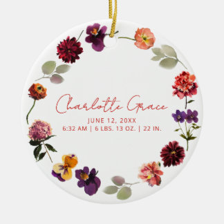 Décoration En Céramique Photo de bébé moderne Statistiques de naissance Bo