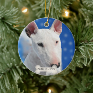 Décoration En Céramique Photo de chien Bull Terrier personnalisé