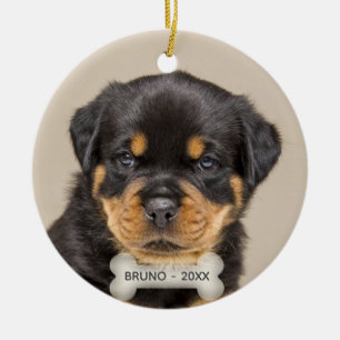 Décoration En Céramique Photo de chiot Rottweiler personnalisé
