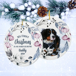 Décoration En Céramique Photo de compagnie personnalisée Élégante Noël flo