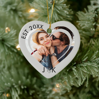 Décoration En Céramique Photo de couple minimaliste pour le premier Noël e