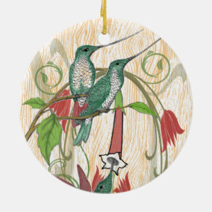 Décoration En Céramique Photo de famille de Noël Colibris Vintages