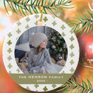 Décoration En Céramique Photo de famille moderne avec motif floral Noël