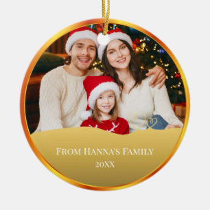 Décoration En Céramique Photo de famille personnalisé & Joyeux Noël