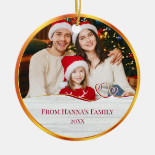 Décoration En Céramique Photo de famille personnalisée & Joyeux Noël