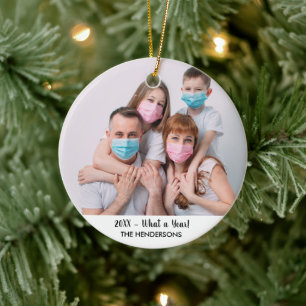 Décoration En Céramique Photo de famille Quelle année drôle Arbre de No