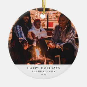 Décoration En Céramique Photo de famille simple et élégante Noël