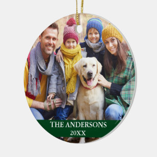 Décoration En Céramique Photo de famille verte