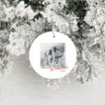 Décoration En Céramique Photo de famille vintage de Noël minimale moderne<br><div class="desc">Nouvel Noël vintage indie photo ornement de vacances</div>