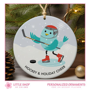 Décoration En Céramique Photo de hockey sur glace Noël