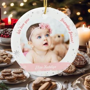 Décoration En Céramique Photo de jumelles Grand-père Mignon Premier Noël B