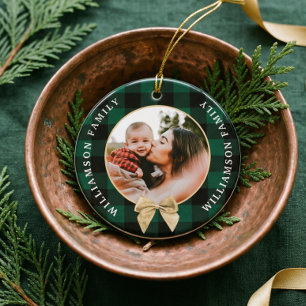 Décoration En Céramique Photo de la famille des Bow Gold Plaid Motif Buffa