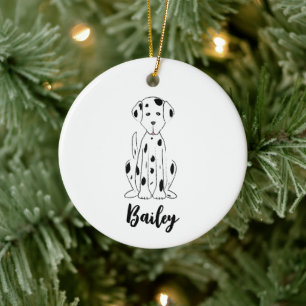 Décoration En Céramique Photo de Noël Chiot Chien Dalmatien Vacances