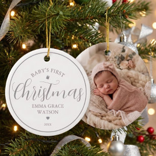 Décoration En Céramique Photo de Noël de bébé en gris pour garder un souve