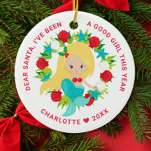 Photo de Noël de sirène bonne fille