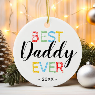 Décoration En Céramique Photo de Noël du meilleur papa
