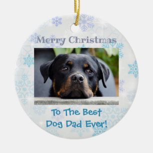 Décoration En Céramique Photo de Noël du meilleur père de chien