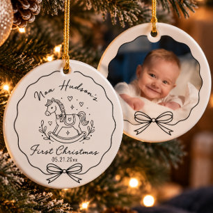 Décoration En Céramique Photo de Noël minimaliste du nouveau-né pour le pr