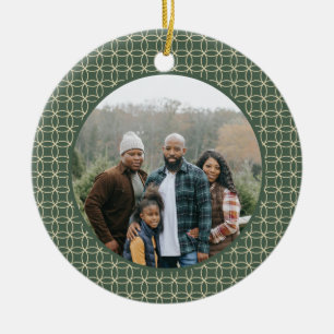 Décoration En Céramique Photo de Noël personnalisé avec motif de vert forê