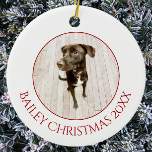 Décoration En Céramique Photo de Noël personnalisé de chien de compagnie