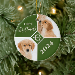 Décoration En Céramique Photo de Noël pour chiot 