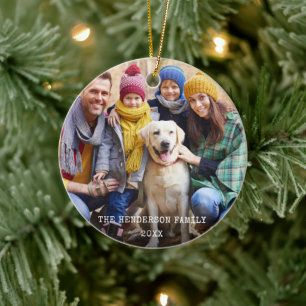 Décoration En Céramique Photo de Noël rustique Flammes de neige rouges Ret