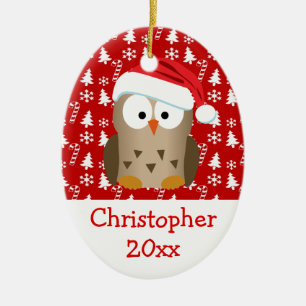 Décoration En Céramique Photo de retour Noël Père Noël Owl Kids/Baby/Bo
